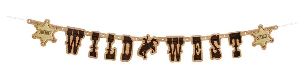 Feestbazaar Letterbanner Wild West 110cm