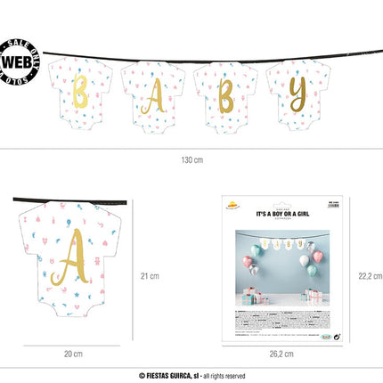 Feestbazaar Letterslinger 'Baby Rompertjes (130cm)