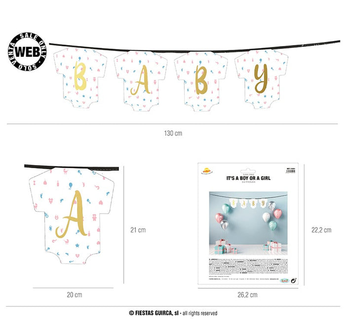 Feestbazaar Letterslinger 'Baby Rompertjes (130cm)