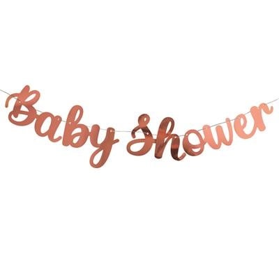 Feestbazaar Letterslinger Baby Shower Rosé goud (3,6m)