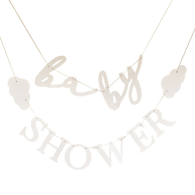 Feestbazaar Letterslinger 'Babyshower' Met Wolken