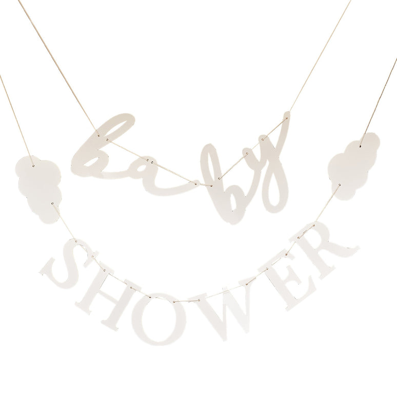 Feestbazaar Letterslinger 'Babyshower' Met Wolken