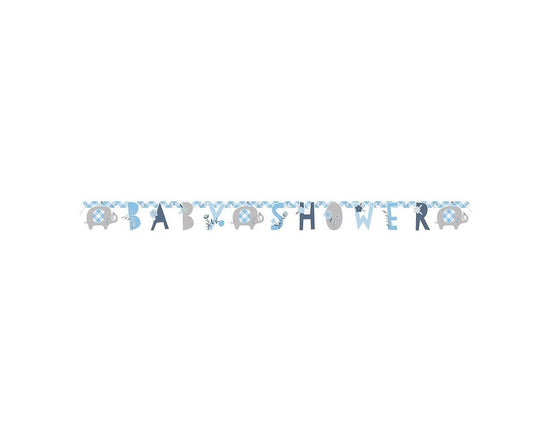 Feestbazaar Letterslinger Babyshower Olifant Blauw (160cm)