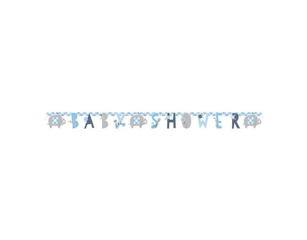 Feestbazaar Letterslinger Babyshower Olifant Blauw (160cm)
