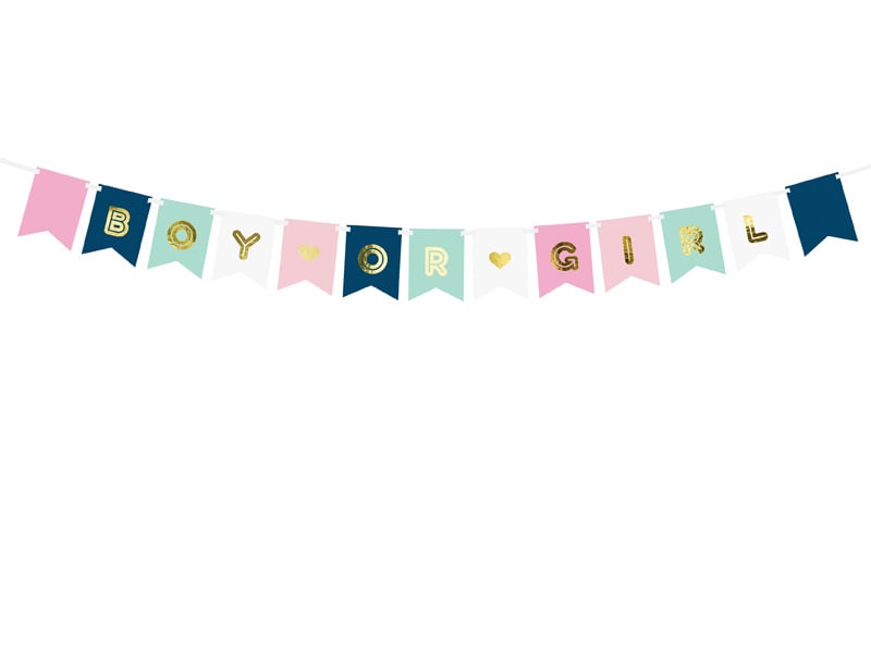 Feestbazaar Letterslinger Boy or Girl 250cm