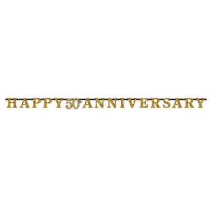 Feestbazaar Letterslinger Happy Anniversary 50 Jaar Goud