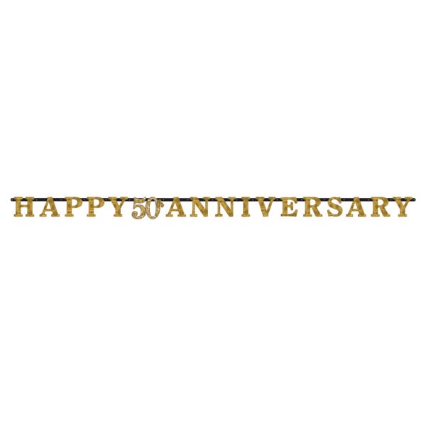 Feestbazaar Letterslinger Happy Anniversary 50 Jaar Goud