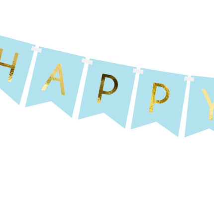 Feestbazaar Letterslinger Happy Birthday Lichtblauw