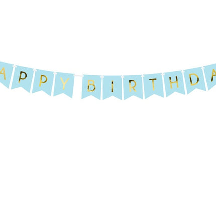Feestbazaar Letterslinger Happy Birthday Lichtblauw
