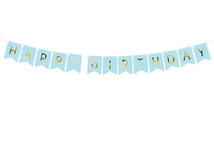 Feestbazaar Letterslinger Happy Birthday Lichtblauw