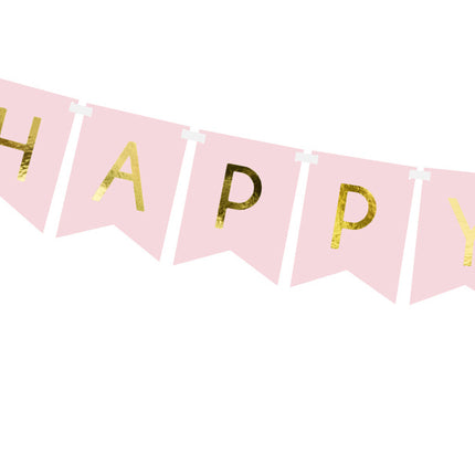 Feestbazaar Letterslinger Happy Birthday Lichtroze
