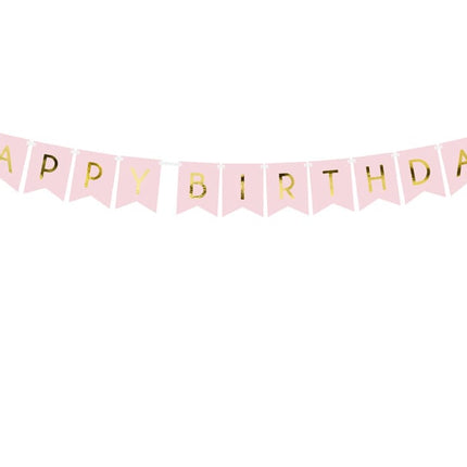 Feestbazaar Letterslinger Happy Birthday Lichtroze