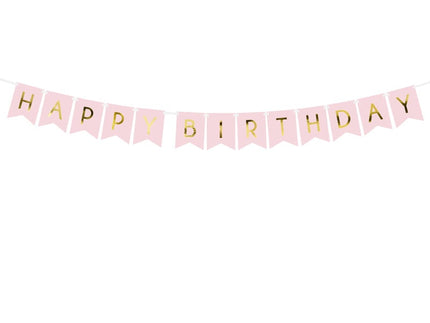 Feestbazaar Letterslinger Happy Birthday Lichtroze