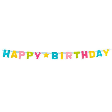 Feestbazaar Letterslinger Happy Birthday Multikleur (150cm)