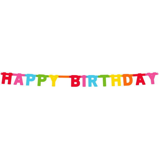 Feestbazaar Letterslinger Happy Birthday Rainbow (1.5m)