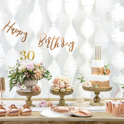 Feestbazaar Letterslinger Happy Birthday Rose Goud 16x62cm