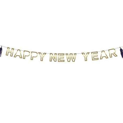 Feestbazaar Letterslinger 'Happy New Year' met tassels (3m)