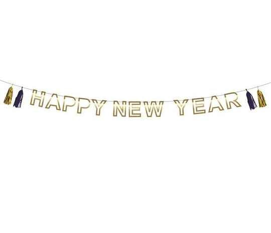 Feestbazaar Letterslinger 'Happy New Year' met tassels (3m)