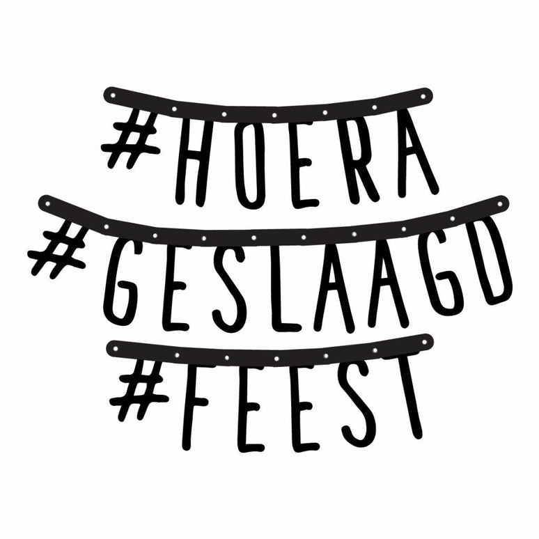 Feestbazaar Letterslinger Hoera Geslaagd Feest