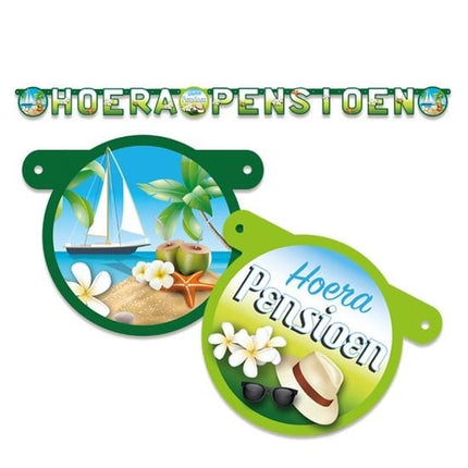 Feestbazaar Letterslinger Hoera Pensioen - 2 Meter