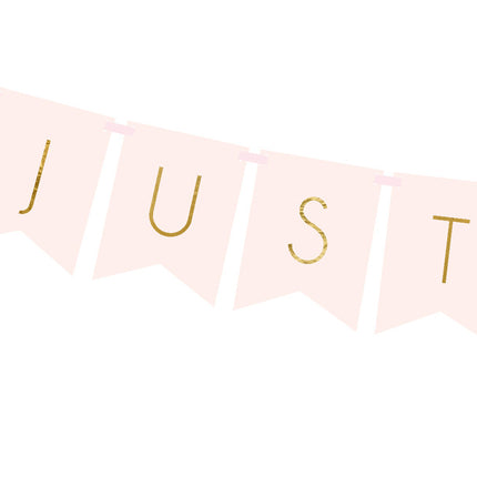 Feestbazaar Letterslinger Just Married Lichtroze - 155cm