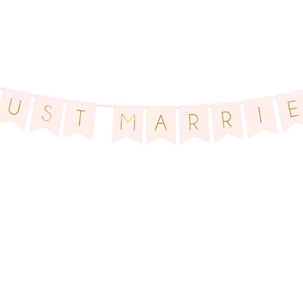 Feestbazaar Letterslinger Just Married Lichtroze - 155cm