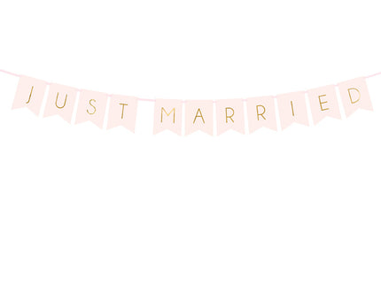 Feestbazaar Letterslinger Just Married Lichtroze - 155cm