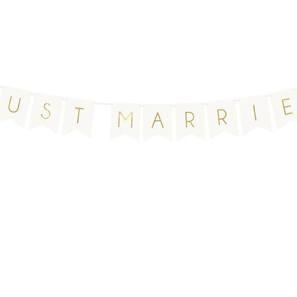 Feestbazaar Letterslinger Just Married Wit - 155cm