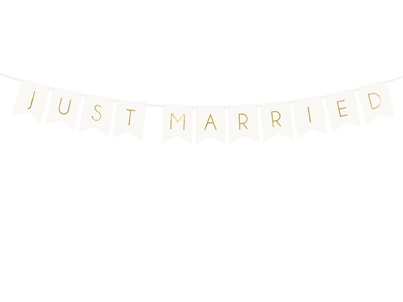Feestbazaar Letterslinger Just Married Wit - 155cm