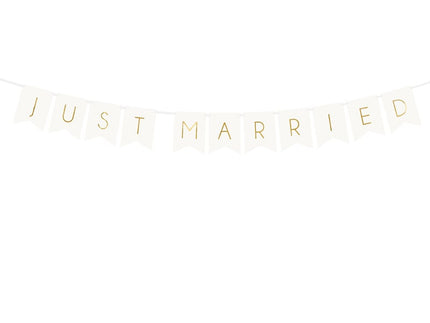 Feestbazaar Letterslinger Just Married Wit - 155cm