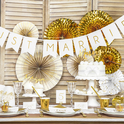 Feestbazaar Letterslinger Just Married Wit - 155cm