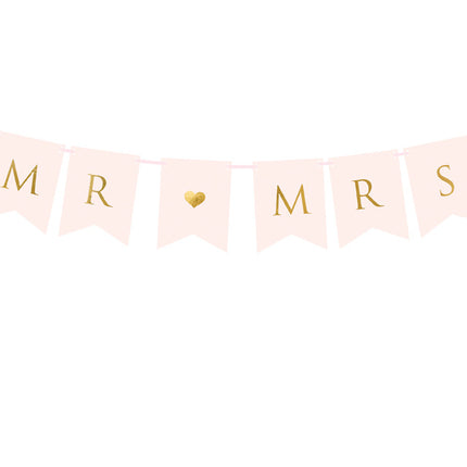 Feestbazaar Letterslinger Mr & Mrs Lichtroze (85cm)