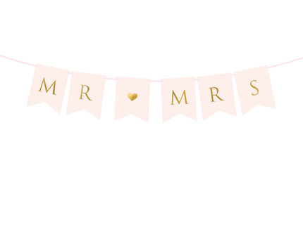Feestbazaar Letterslinger Mr & Mrs Lichtroze (85cm)