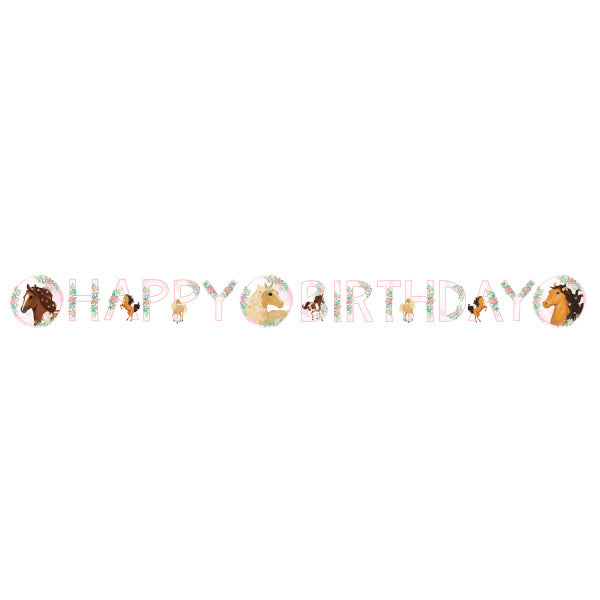Feestbazaar Letterslinger Verjaardag Paarden Beautiful (140x15cm)
