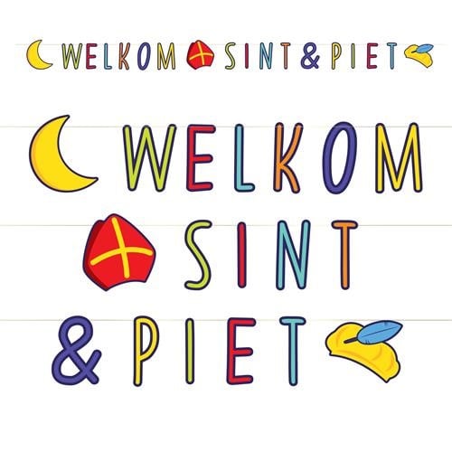 Feestbazaar Letterslinger "Welkom Sint & Piet"