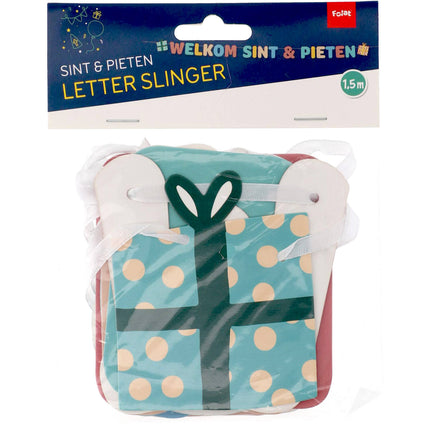 Feestbazaar Letterslinger Welkom Sint & Pieten Cartoon (1,5m)