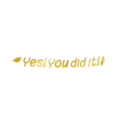 Feestbazaar Letterslinger 'Yes You Did It' Goud