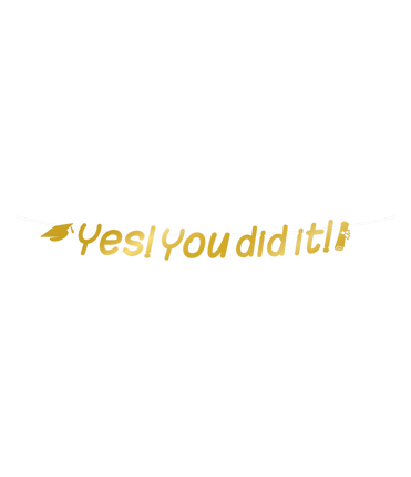 Feestbazaar Letterslinger 'Yes You Did It' Goud