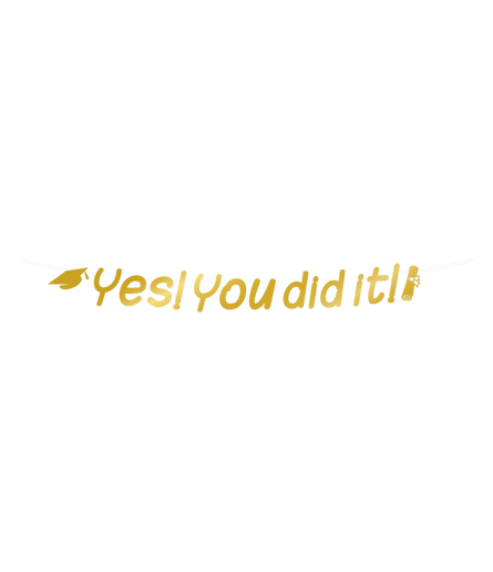 Feestbazaar Letterslinger 'Yes You Did It' Goud