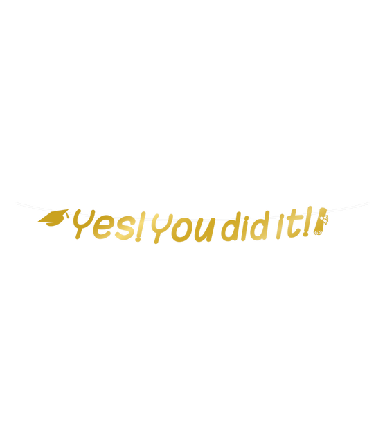 Feestbazaar Letterslinger 'Yes You Did It' Goud