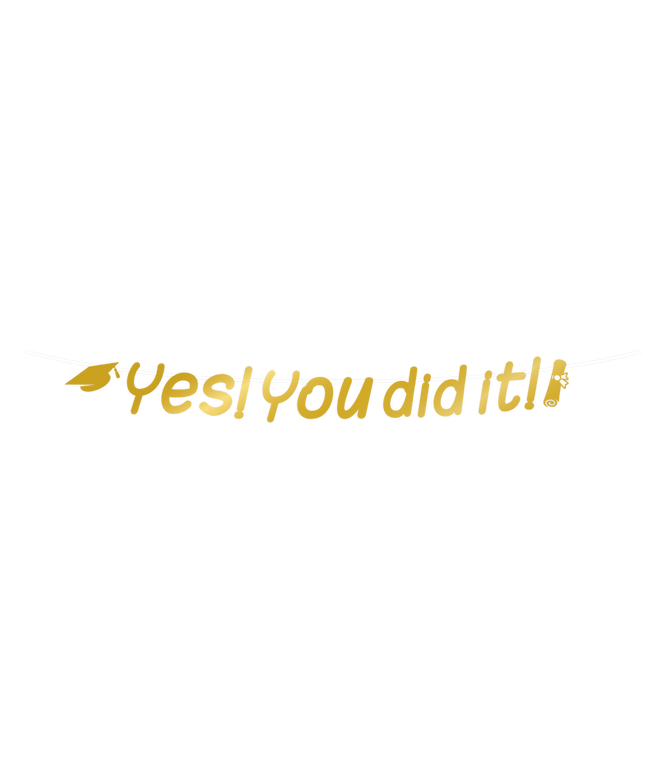 Feestbazaar Letterslinger 'Yes You Did It' Goud