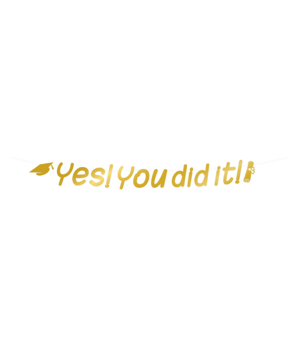 Feestbazaar Letterslinger 'Yes You Did It' Goud