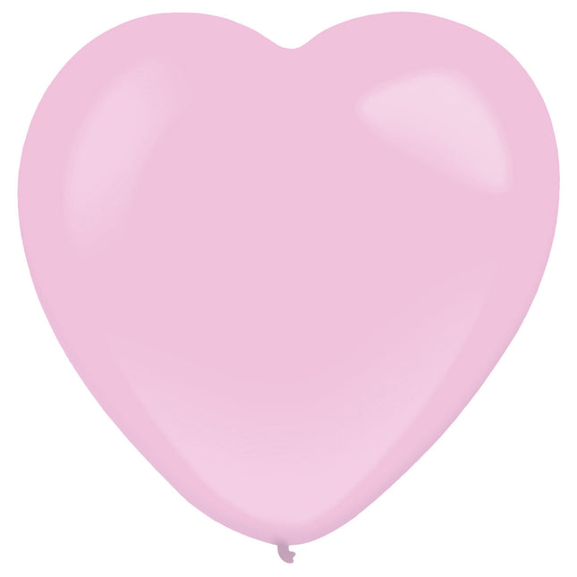 Feestbazaar Licht roze hartjes ballonnen (30cm, 50 st)