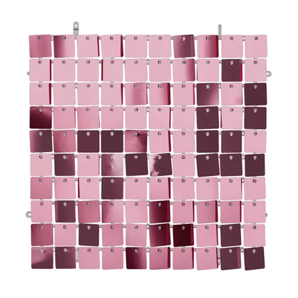 Feestbazaar Licht Roze Paillettenpaneel Backdrop Vierkant (30x30 cm)