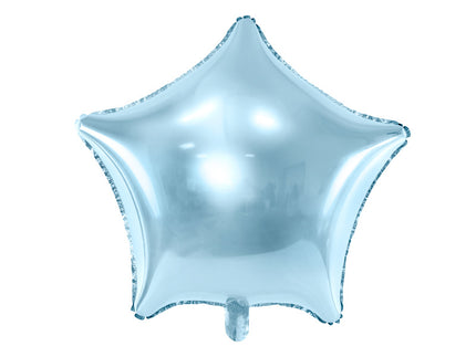 Feestbazaar Lichtblauwe Metallic Ster Folieballon 48cm