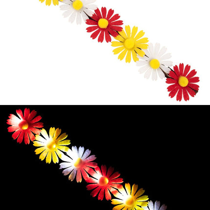 Feestbazaar Lichtgevende Hippie Hoofdband Bloemen