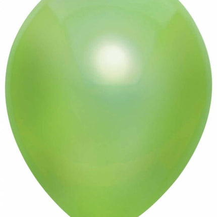 Feestbazaar Lichtgroene Metallic ballonnen 30cm - 10 stuks