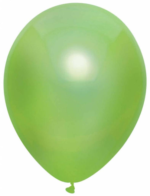 Feestbazaar Lichtgroene Metallic ballonnen 30cm - 10 stuks