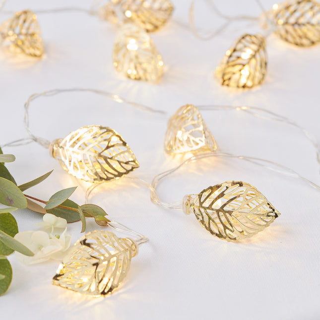 Feestbazaar Lichtslinger Met Gouden Bladeren (1,5 mtr)