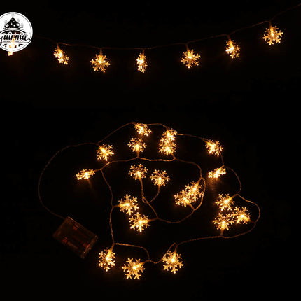 Feestbazaar Lichtslinger Sneeuwvlokken Wit Warm LED (2,3m; 20 leds)